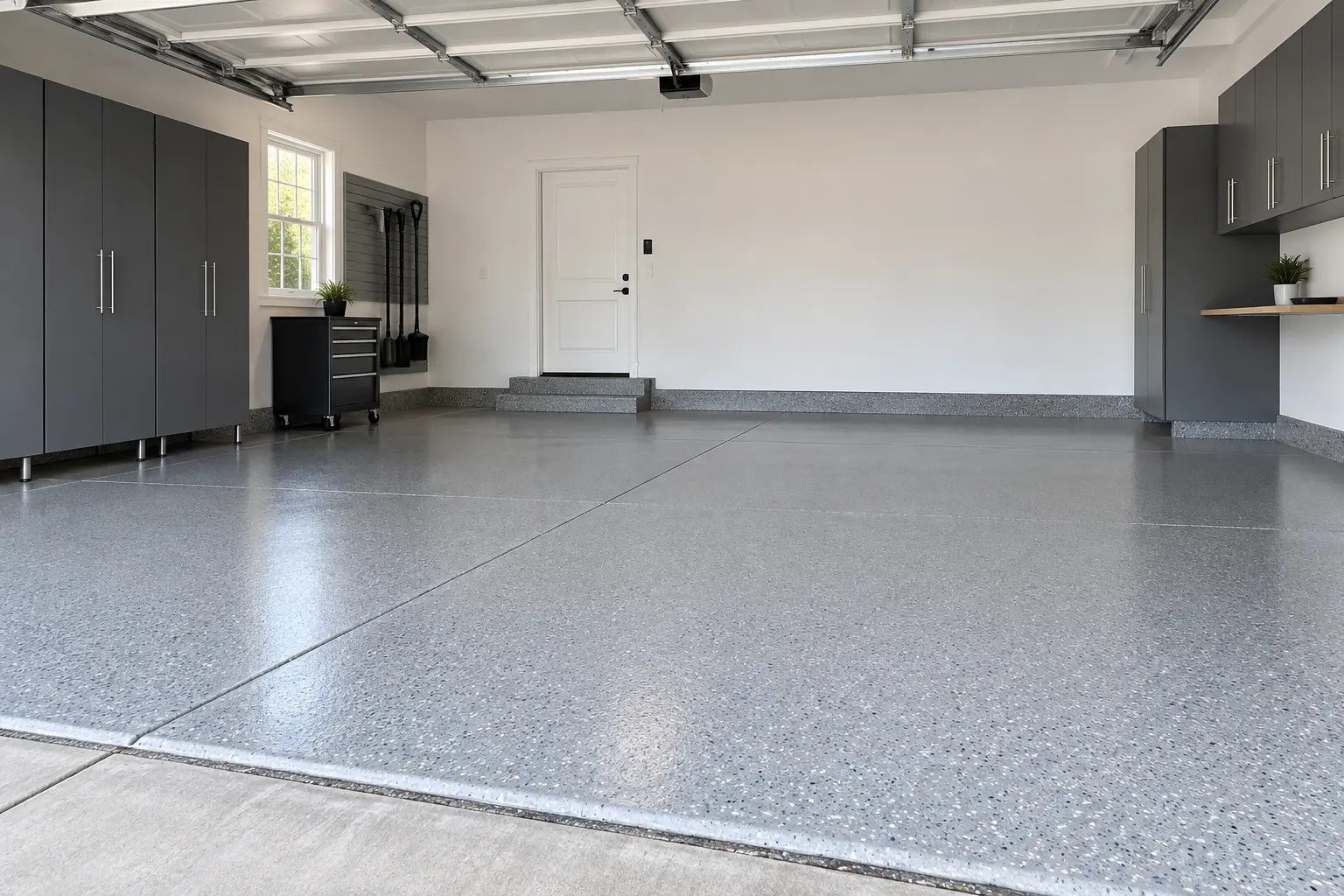 Clean coated garage floor