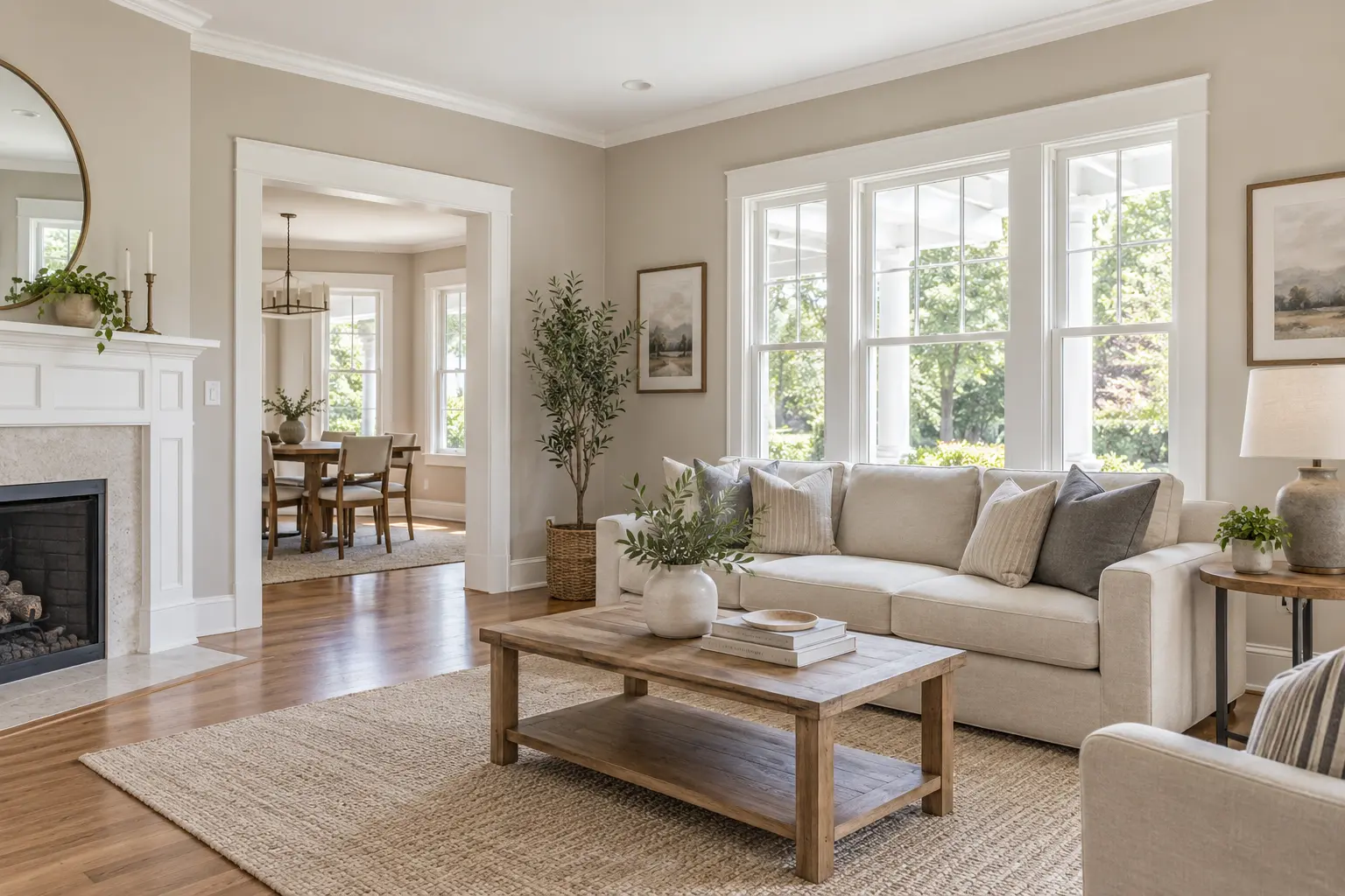 Freshly painted living room